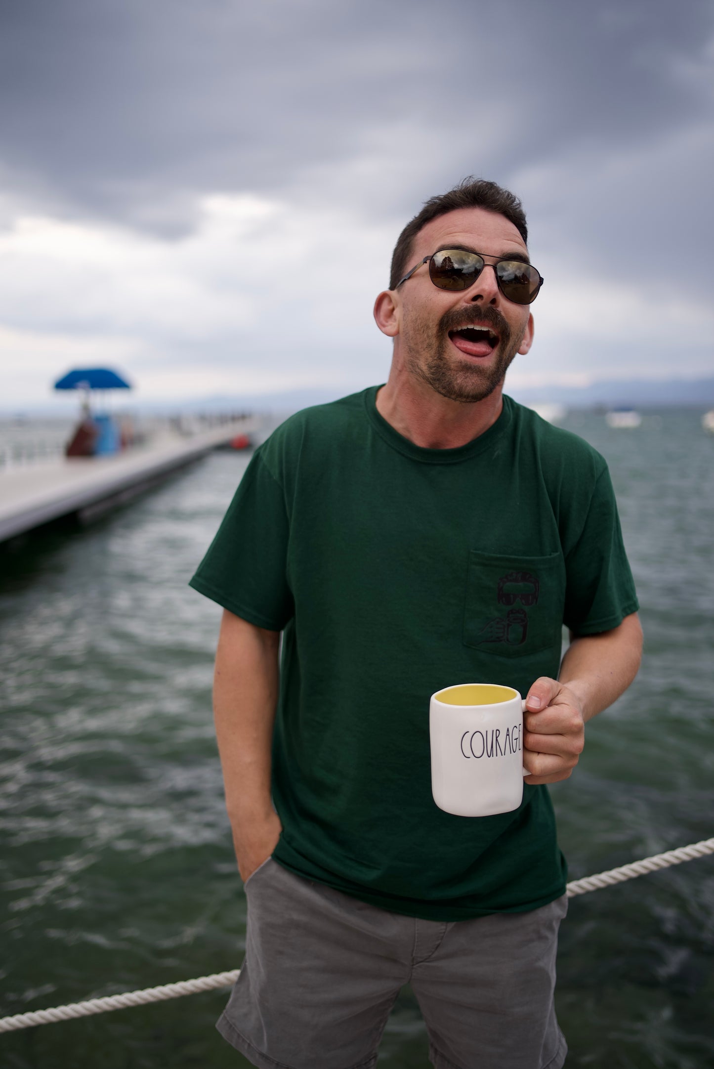 Dock Tok Tee- Forest Green